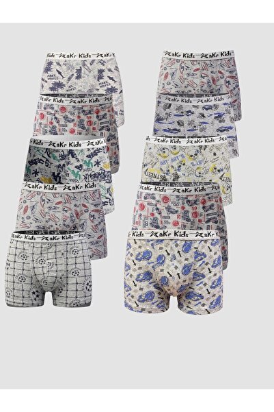 Great Lineage Çocuk Desenli Likralı Boxer 10 Lu  Paket