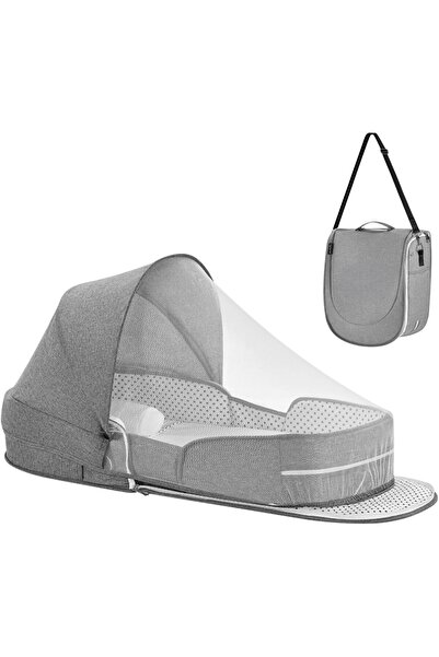 ALBADER سرير أطفال حديثي الولادة مع ناموسية ومرتبة، عش نوم محمول للأطفال الرضع