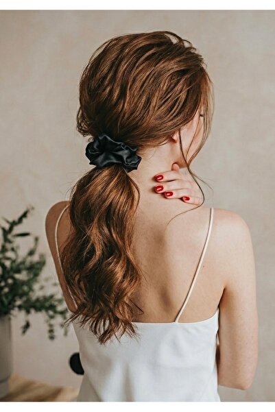 Mavi Masal Elastic de păr pentru femei, anti-alunecare, din satin negru