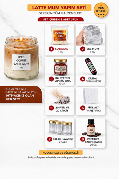MUMTEDARİK JEL MUM YAPIM SETİ - LATTE MUM YAPIMI