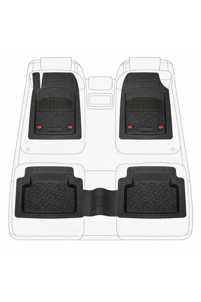 TEAMCAR Covorașe auto tip tavă compatibile cu Alfa Romeo Giulia (2015+) negre, material durabil