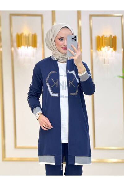 moda4b kadın tesettür takim 3 Parça , iki iplik kumaş n-05113 _ laci