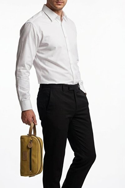 QUB CLUB Geantă unisex din pânză Camel, impermeabilă, ras pentru îngrijire pe...