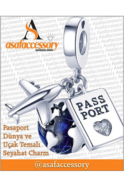 asaf Pasaport dünya uçak Sallantılı Charm | Asafaccessory