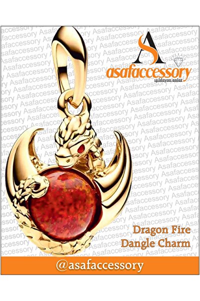 asaf Game Of Thrones Ejderha Ateşi Charm | Gümüş Kaplama