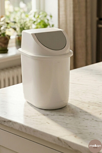 Melkan Home Mini coș de gunoi de birou de 1,5 litri – Coș de gunoi mic cu cap...