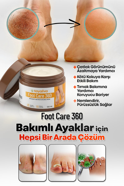 Tayaliva Foot Care 360 - Ayak ve Topuk Çatlaklarına Kötü Kokuya Karşı Özel Ba...