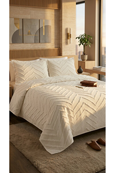 miar home perde tekstil Double Bedspread Set 250 X 260 cm – Valon Model 2 Pie...