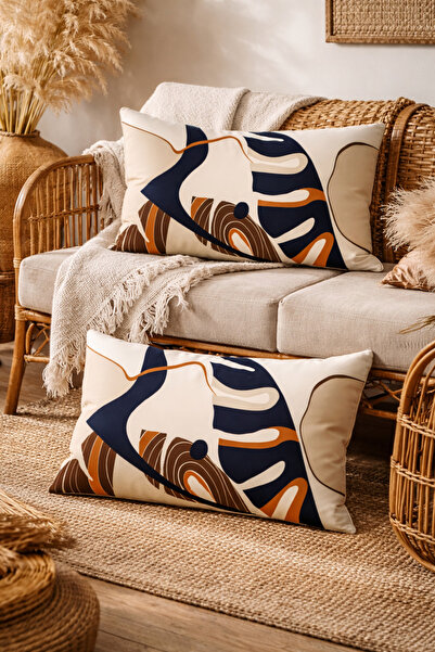 SasoHome Γεωμετρικό Navy Blue Surrealist Μοντέρνα Σχήματα Μοτίβο 2 τεμαχίων Ο...