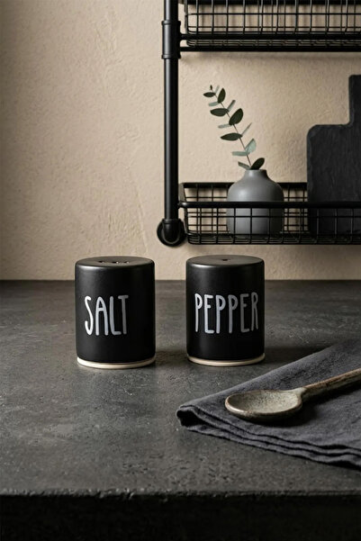 Keramika طقم وعاء ملح وفلفل من السيراميك - طقم من قطعتين، وعاء توابل عصري مكت...