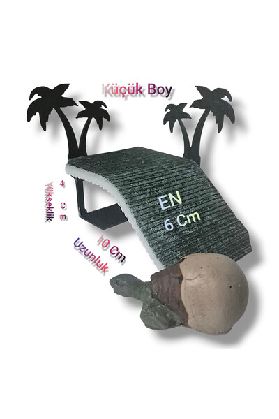 Salıncak 10x6cm Mini Kaplumbağa Tırmanma Rampası Küçük Boy 2 Adet Yapay Çim Z...