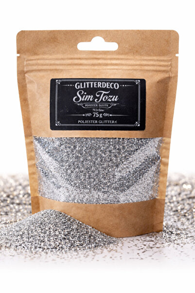 CANERLER İNCE GÜMÜŞ Glitter Toz Sim 75gr Sim Tozu Nail Art Tırnak Makyaj Epok...