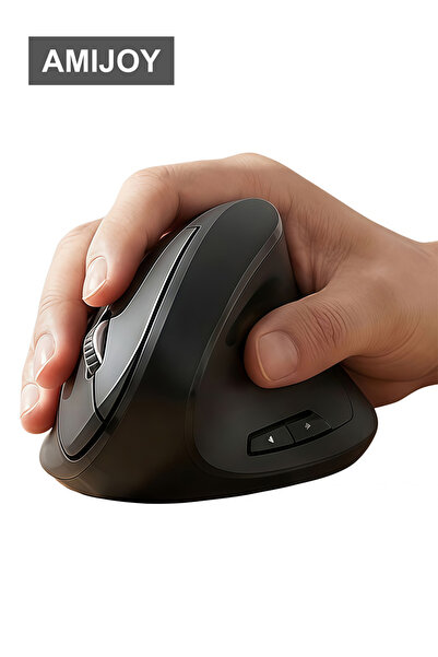 Amijoy ماوس لاسلكي، ماوس عمودي مريح، ماوس بصري صامت بتردد 2.4 جيجاهرتز، لأجهز...