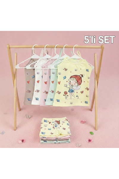 GizaKids %100 Pamuk Kız Çocuk Fitilli Kaşkorse Boxer Külot İç Çamaşır 6lı Set