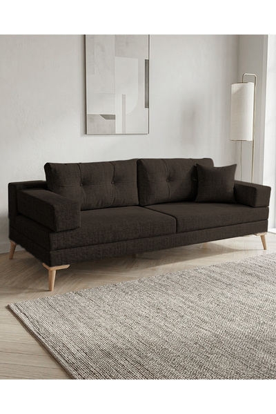 Velura Home & Living Zeri Modüler Koltuk & 3'lü Kanepe - Koyu Kahve - 169