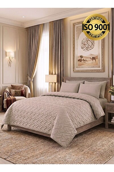 Master Home Textile Microfiber Bedspread Set Fits 200 x 200 cm Double Size Be...