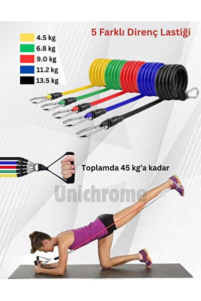 Unichrome Profesyonel Direnç Lastiği 11 Parça Ağırlık Seti