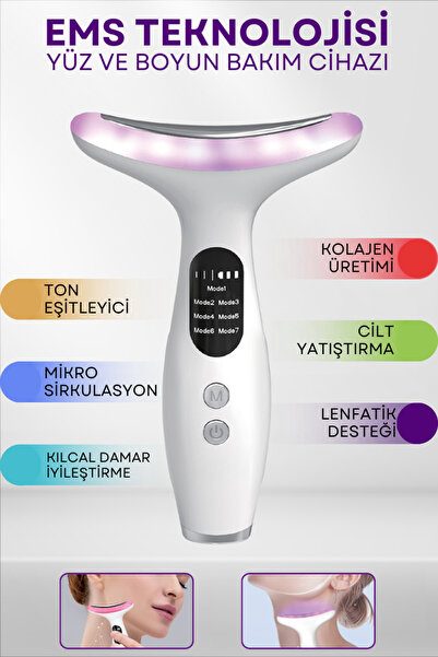 Enshall Boyun Ve Yüz Kırşıklık Giderici (Gıdık,Sarkma,Kırışıklık) 7 Modlu Auh...