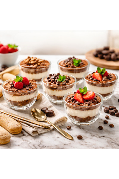 ARVALE طقم أوعية زجاجية صغيرة من ماريلا مكون من 6 قطع، سعة 135 مل، وعاء تقديم...