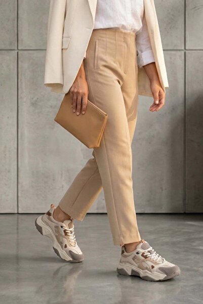 Stilbagshoes SONİA İTHAL ÖZEL SERİ KADIN SPOR AYAKKABI 65137 BEJ KAHVE