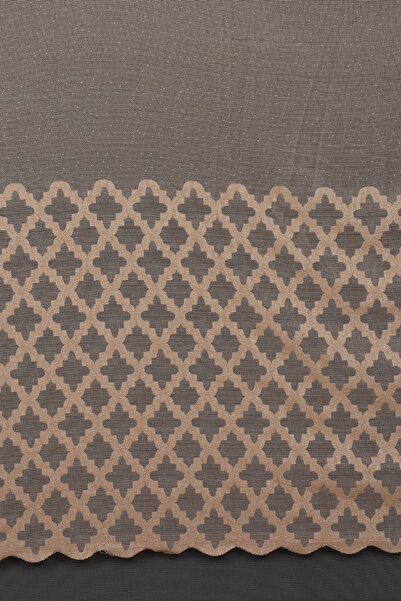 AKÇA TEKSTİL OSMANLI MODEL VİZON RENK TEK KANAT Dikilmiş Pileli Fon Perde 300...