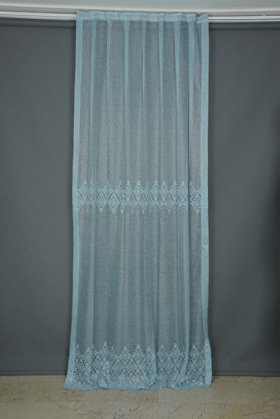 AKÇA TEKSTİL ΚΟΥΜΠΟΥΡΙΑ ΜΠΛΕ ΧΡΩΜΑ ΜΟΝΟ ΦΙΛΙΔΙΟ Προετοιμασμένη κουρτίνα με πλ...