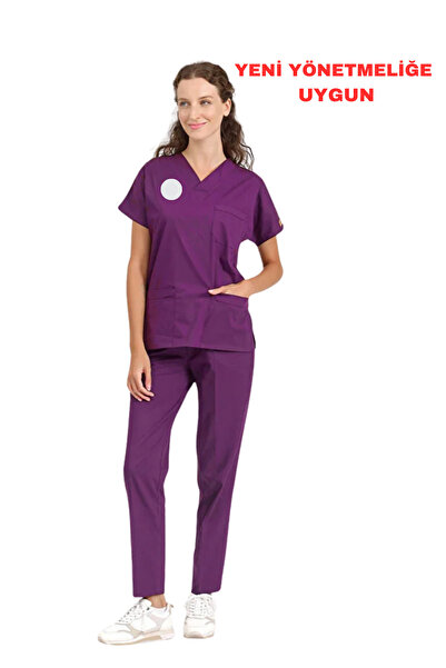 Brl Üniforma Μωβ Σετ Νοσηλευτικής Στολής Ebe Forma Lycra Scrubs Unisex - Συμβ...