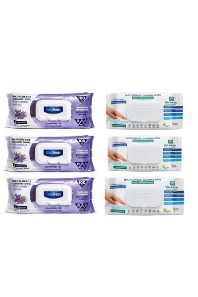 Deep Fresh Σετ 6 συσκευασιών μαντηλάκια πολλαπλών επιφανειών με ξύδι και μαγε...