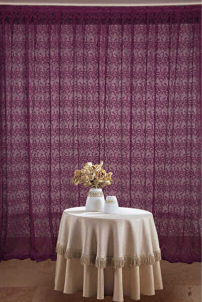 AKÇA TEKSTİL МОДЕЛ ШАЛ, ЛИЛАВ ЦВЯТ, ЕДИН ПАНЕЛ, ГОТОВА ПЛИСЕНА ЗАВЕСА ЗА ФОН,...