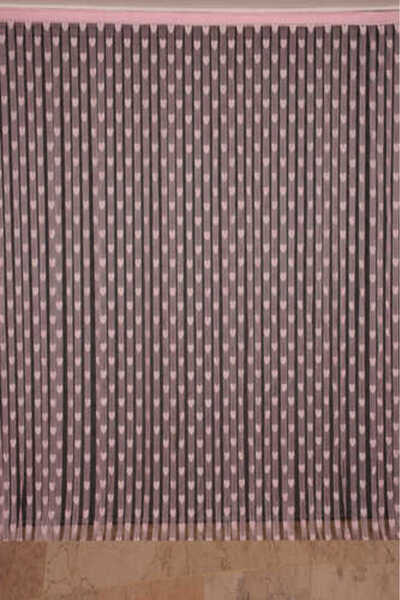 AKÇA TEKSTİL KALPLİ MODEL PEMBE RENK İP PERDE HAZIR İP PERDE 300*270