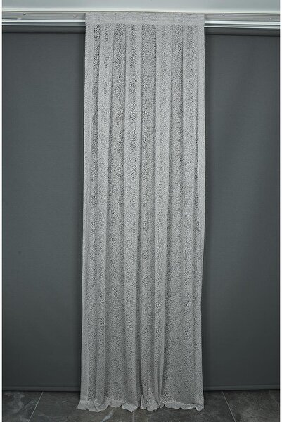 AKÇA TEKSTİL ستارة خلفية مطوية ذات جناح واحد باللون الرمادي من ميكرو موديل، م...