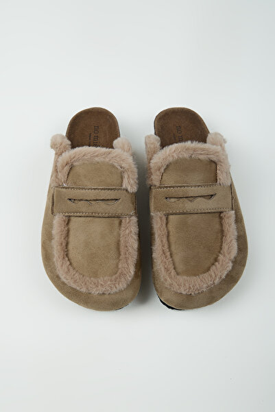 no miento Γυναικείες παντόφλες Alka Kürklü Vegan Leather Mink Sabo