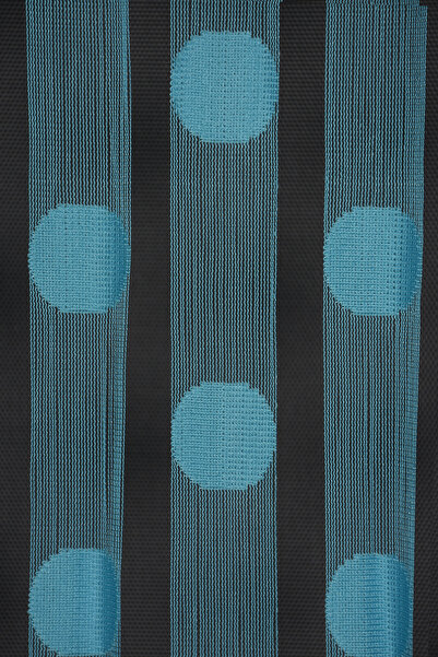 AKÇA TEKSTİL PUANLI MODEL TURKUAZ RENK İP PERDE HAZIR DÜĞMELERİ DİKİLMİŞ İP P...