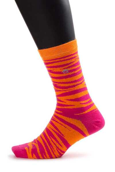 The Socks House جوارب نسائية برتقالية منقوشة ذات ملمس جيد