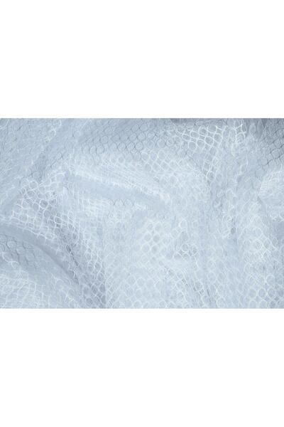 AKÇA TEKSTİL نموذج أوركيد بلون أبيض بجناح واحد، ستارة جاهزة للتركيب مع طيات 3...