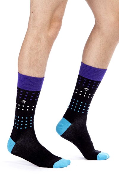 The Socks House Ανδρικές μαύρες κάλτσες με σχέδιο πουά