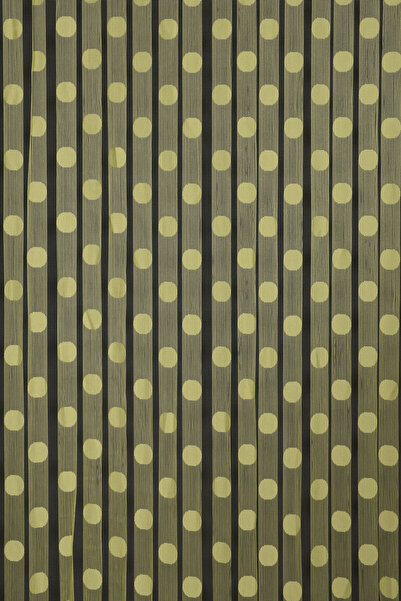 AKÇA TEKSTİL Puanlı Model Yeşil Renk Ip Perde Hazır Düğmeleri Dikilmiş Ip Per...