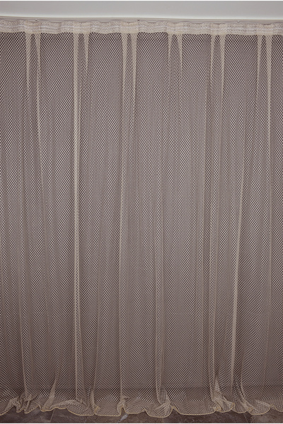 AKÇA TEKSTİL BAKLAVA MODEL VİZON RENK TEK KANAT Hazır dikilmiş Pileli Fon Per...