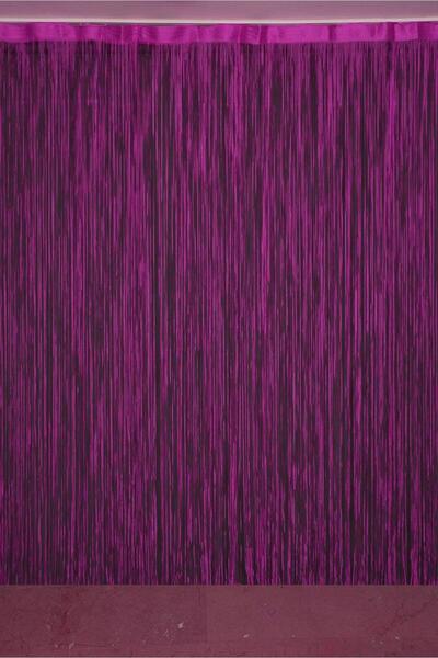 AKÇA TEKSTİL İP MODEL FUŞYA RENK HAZIR İP PERDE 300*240