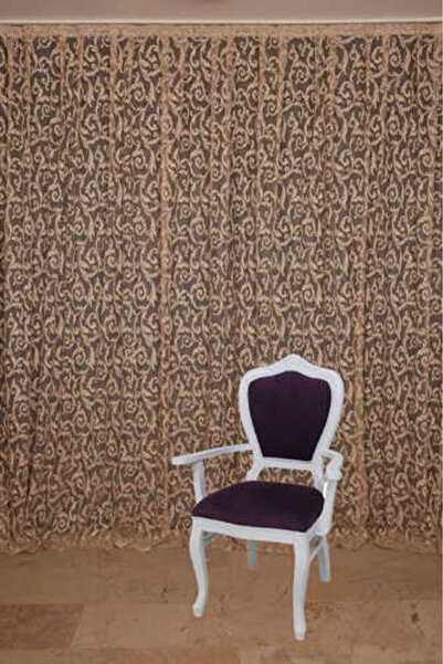 AKÇA TEKSTİL ستارة جاهزة للتركيب طراز سلطان 2 بلون المنك بتصميم طبقة واحدة مط...