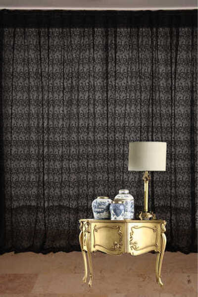 AKÇA TEKSTİL ΜΟΝΤΕΛΟ ΣΑΛ ΜΑΥΡΟ ΧΡΩΜΑ ΜΟΝΟΦΥΛΑΚΤΟ Προκατασκευασμένη πλισέ κουρ...