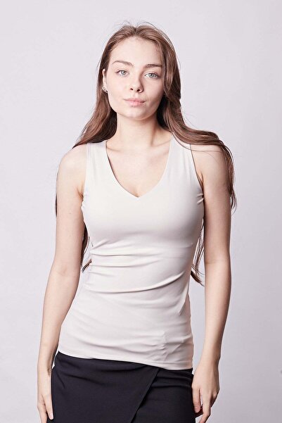 Jument V-Neck Sleeveless Stylish Lycra Body-Taş