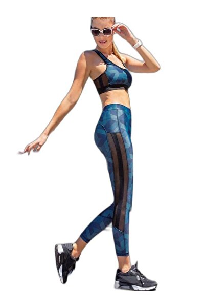 Yeni İnci Women's Blue Yoga Fitness Pilates Running Sports Tights Single Bottom