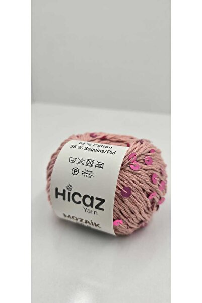 HİCAZ YARN %100 COTTON(PAMUK) PEMBE, 3-6 MM PULLU ÖRGÜ &ÇANTA İPİ . YUMAKLAR ...