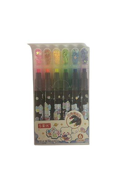 SLM Fosforlu Kalem Yıldız Baskılı 6'lı Paket