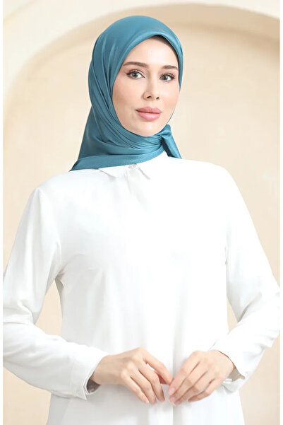 sefamerve Απλό κρυστάλλινο κασκόλ 70252-09 Ανοιχτό πετρέλαιο