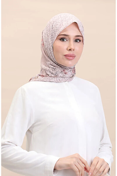 sefamerve Desenli Eşarp Flover-04 Vizon Lila