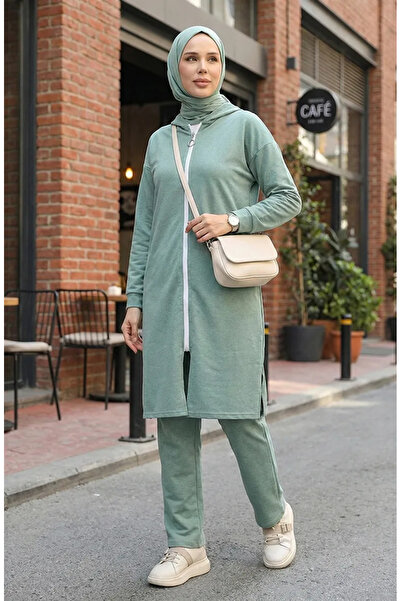 sefamerve Fermuarlı Eşofman Takım 3044-05 Çağla Yeşili