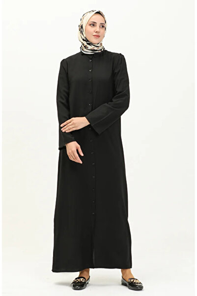 sefamerve Viskózové šaty se stahovací šňůrkou na knoflíky 5109-01 černé