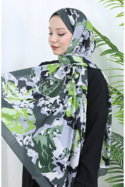 sefamerve Μαλακό σάλι με σχέδιο 70317-08 Σκούρο πράσινο Πράσινο φιστίκι